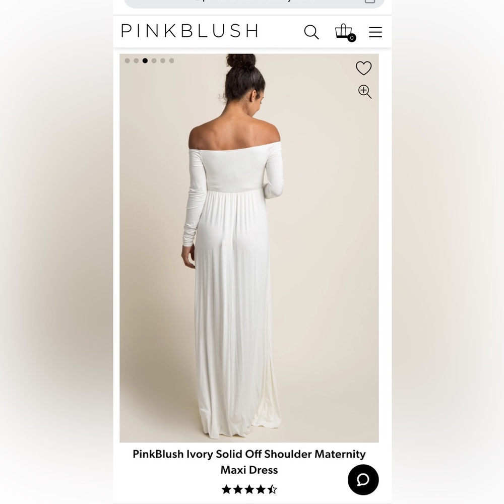 Pinkblush Ivory Solid Off Shoulder Maternity Maxi… - image 4